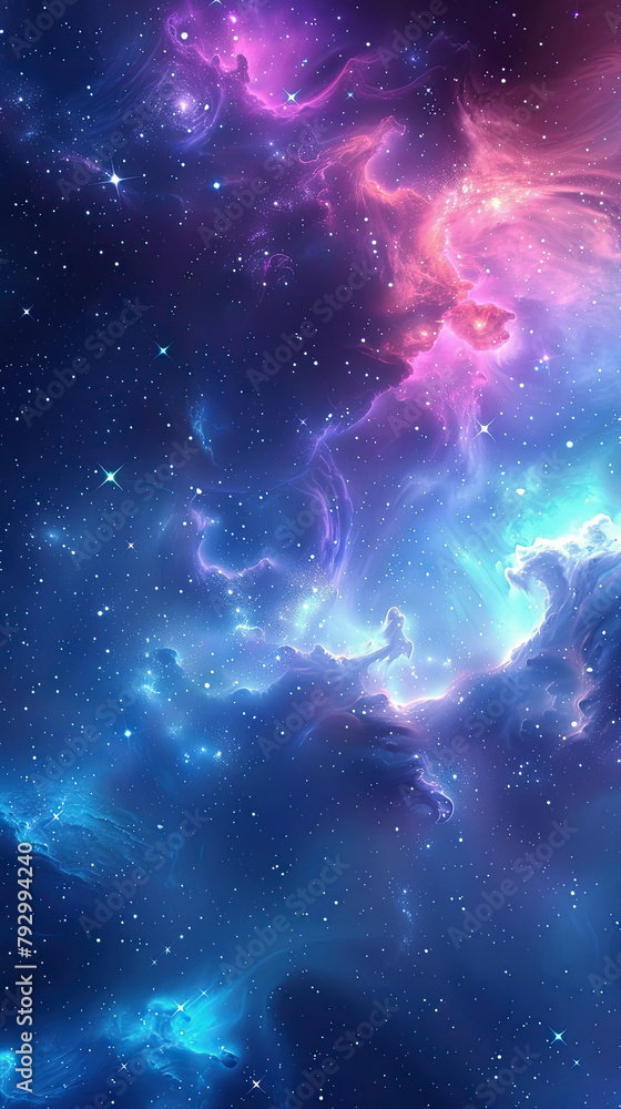 Obraz premium Psychedelic Universe Exploring Colorful Space Realms