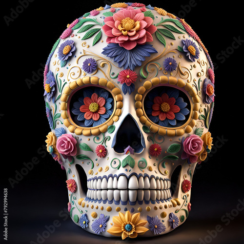 Dia De Los Muertos, Day of the Dead sugar skull, ai