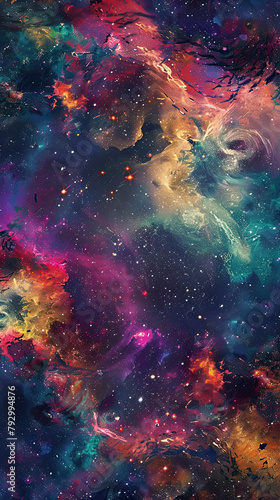 Wallpaper Mural Psychedelic Universe Exploring Colorful Space Realms Torontodigital.ca