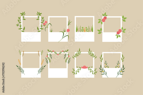set of photo floral frame 
