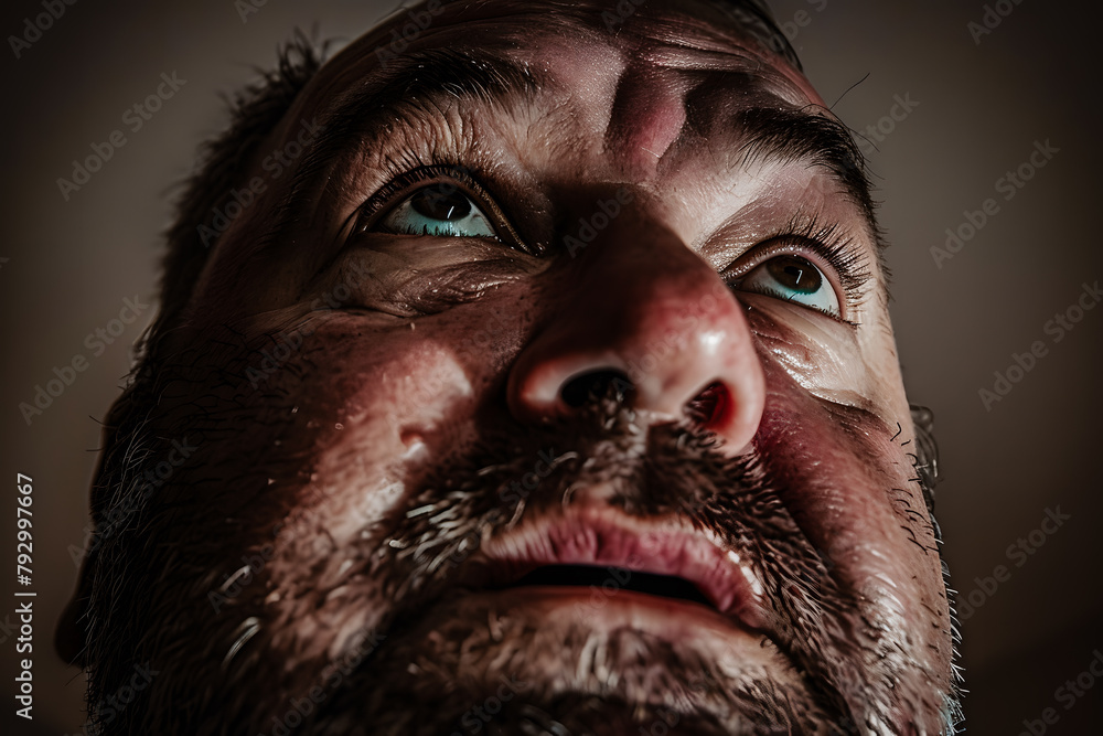 Visage d'homme mature en gros plan Visage d'homme mature en gros plan