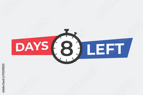 8 days to go countdown template. 9 day Countdown left days banner design. 9 Days left countdown timer