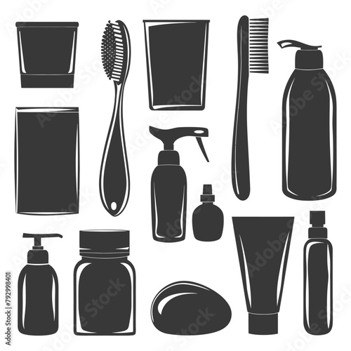 Silhouette toiletries equipment black color only