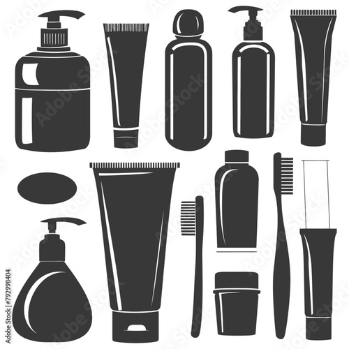 Silhouette toiletries equipment black color only