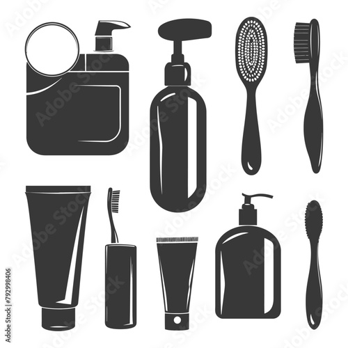 Silhouette toiletries equipment black color only