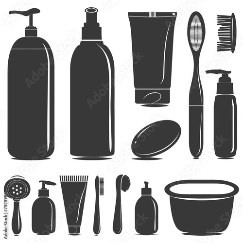 Silhouette toiletries equipment black color only