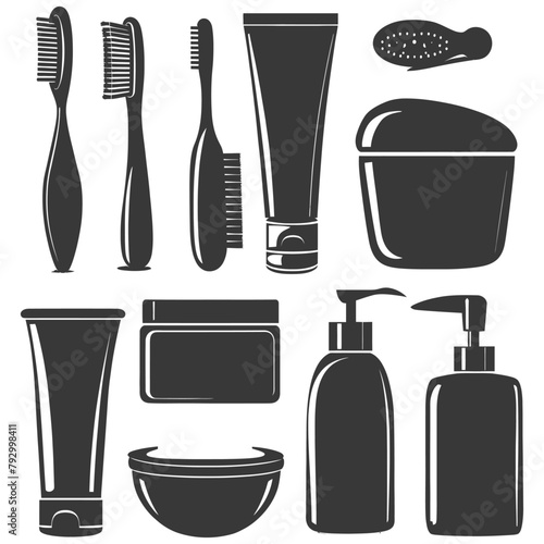 Silhouette toiletries equipment black color only