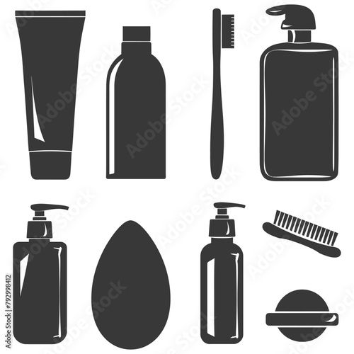 Silhouette toiletries equipment black color only