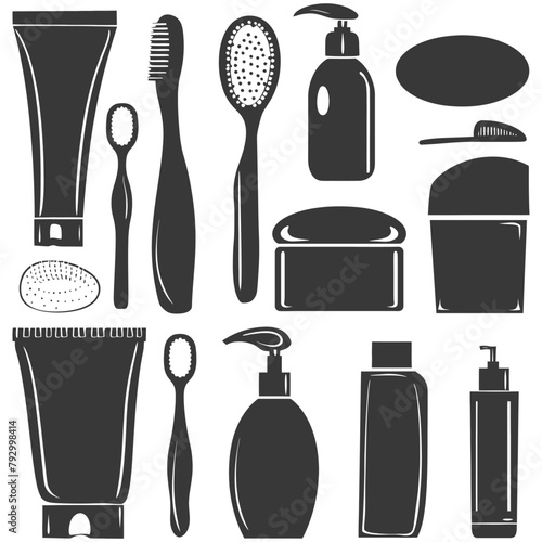 Silhouette toiletries equipment black color only