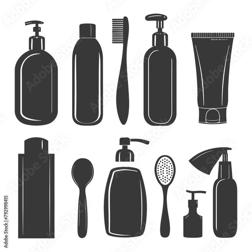 Silhouette toiletries equipment black color only