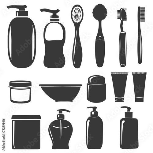 Silhouette toiletries equipment black color only
