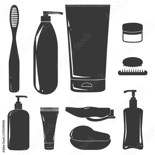 Silhouette toiletries equipment black color only