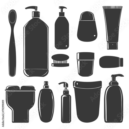 Silhouette toiletries equipment black color only