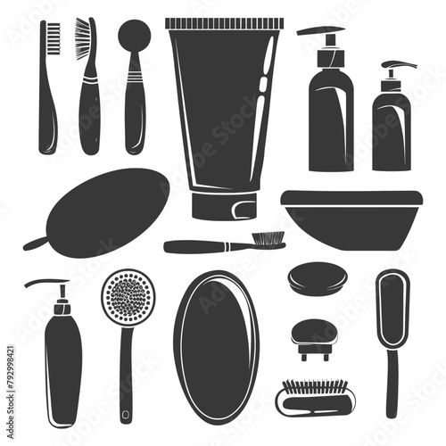 Silhouette toiletries equipment black color only