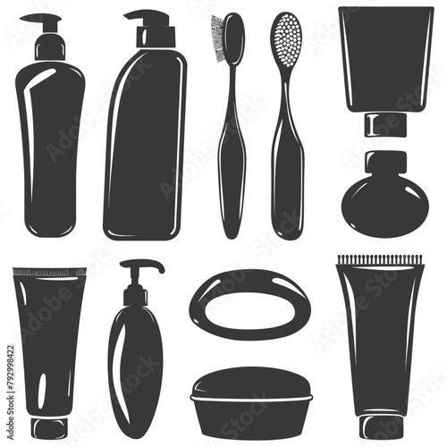 Silhouette toiletries equipment black color only
