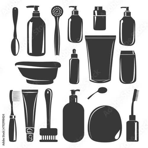 Silhouette toiletries equipment black color only