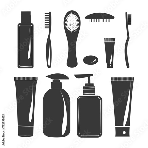 Silhouette toiletries equipment black color only