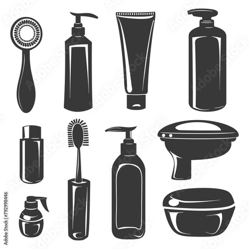 Silhouette toiletries equipment black color only