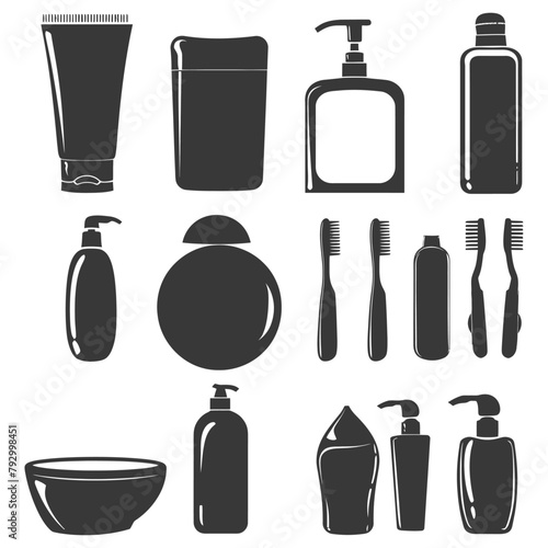 Silhouette toiletries equipment black color only