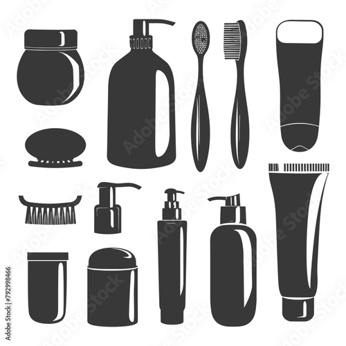 Silhouette toiletries equipment black color only