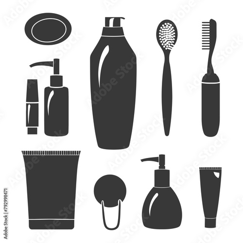 Silhouette toiletries equipment black color only