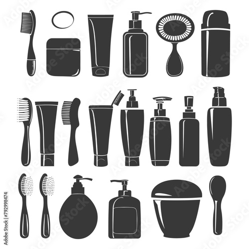 Silhouette toiletries equipment black color only