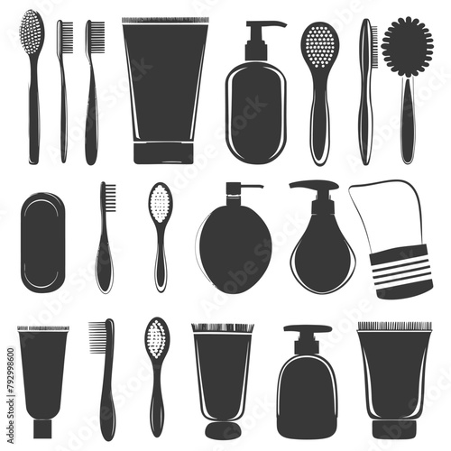 Silhouette toiletries equipment black color only