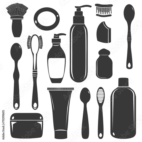 Silhouette toiletries equipment black color only