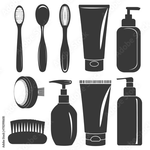 Silhouette toiletries equipment black color only