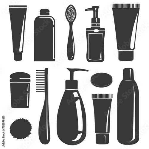 Silhouette toiletries equipment black color only
