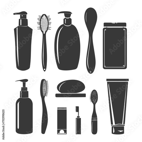 Silhouette toiletries equipment black color only