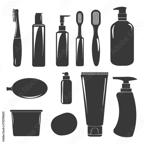 Silhouette toiletries equipment black color only