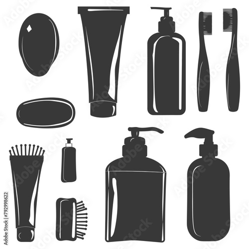 Silhouette toiletries equipment black color only
