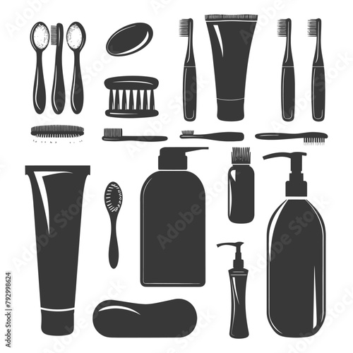 Silhouette toiletries equipment black color only
