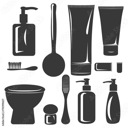 Silhouette toiletries equipment black color only