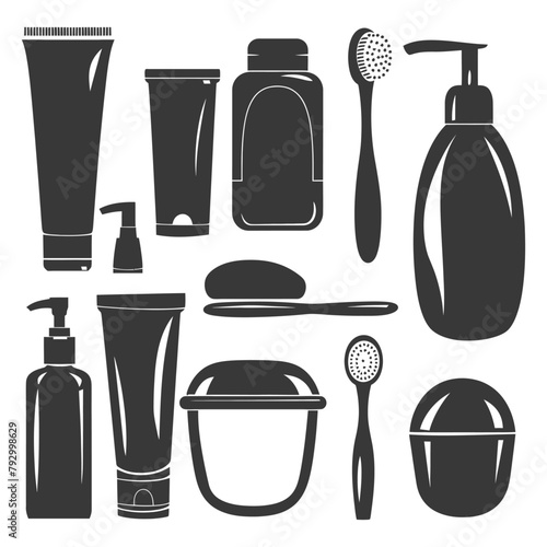 Silhouette toiletries equipment black color only