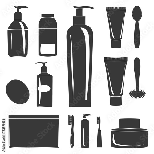 Silhouette toiletries equipment black color only