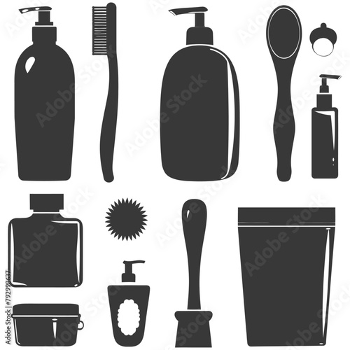 Silhouette toiletries equipment black color only