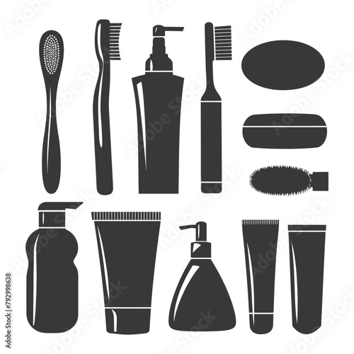 Silhouette toiletries equipment black color only