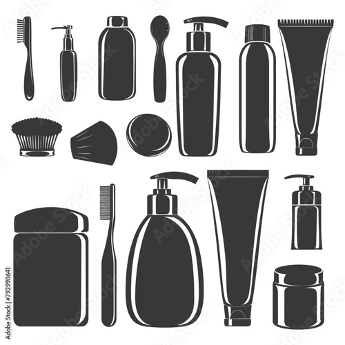 Silhouette toiletries equipment black color only