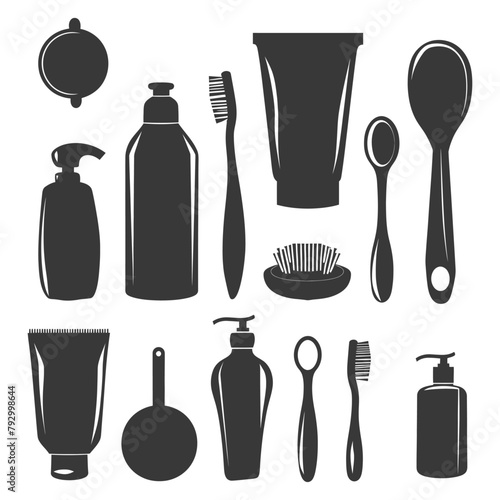 Silhouette toiletries equipment black color only