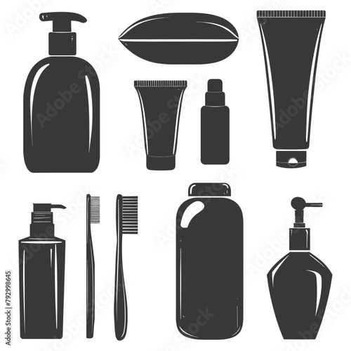 Silhouette toiletries equipment black color only