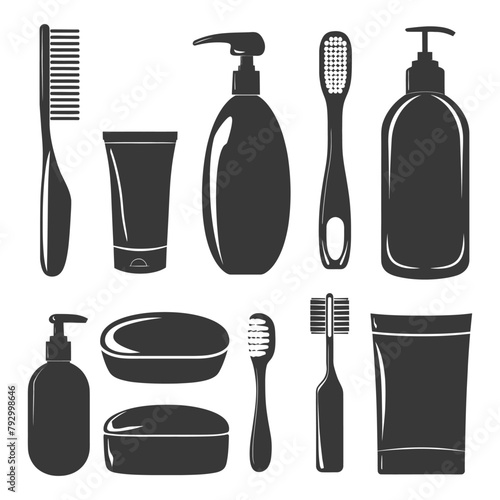 Silhouette toiletries equipment black color only