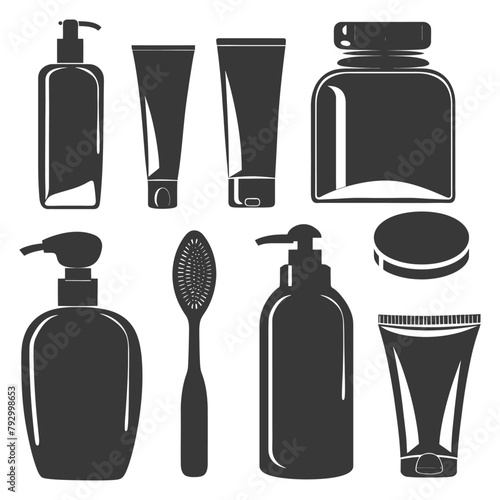 Silhouette toiletries equipment black color only