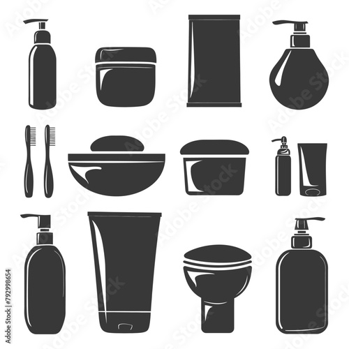 Silhouette toiletries equipment black color only