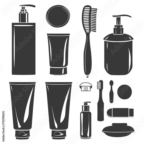 Silhouette toiletries equipment black color only