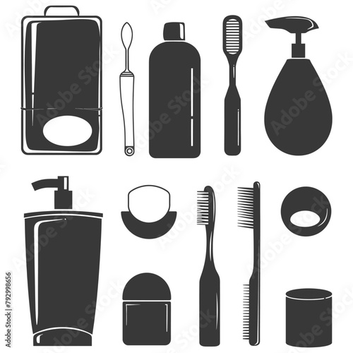 Silhouette toiletries equipment black color only