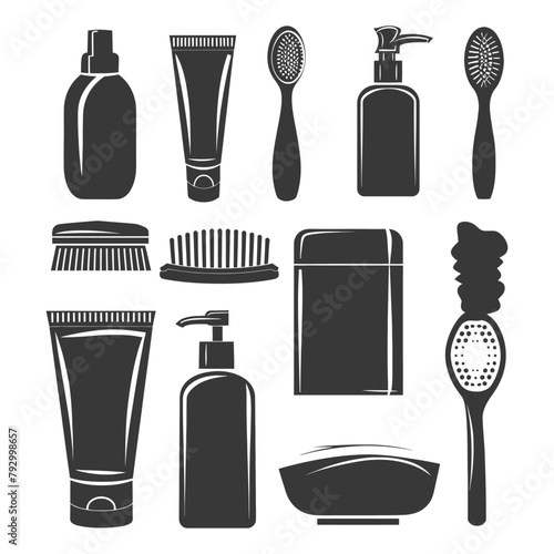 Silhouette toiletries equipment black color only
