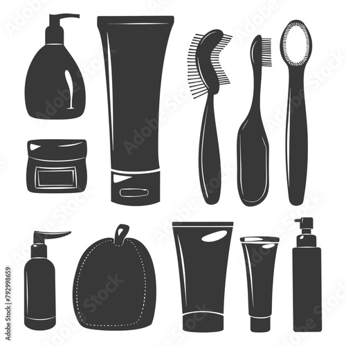 Silhouette toiletries equipment black color only