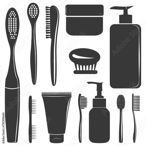 Silhouette toiletries equipment black color only